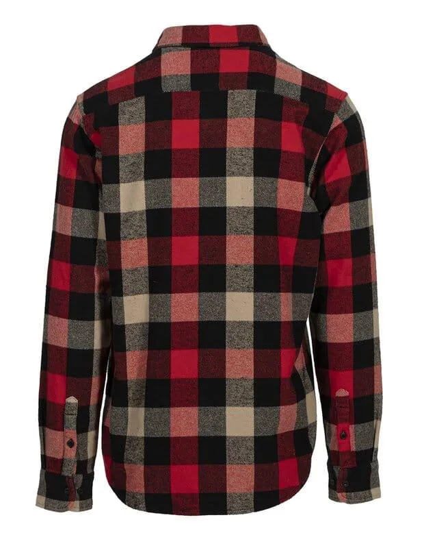 Schott NYC - Plaid Cotton Flannel Shirt in Black/Red