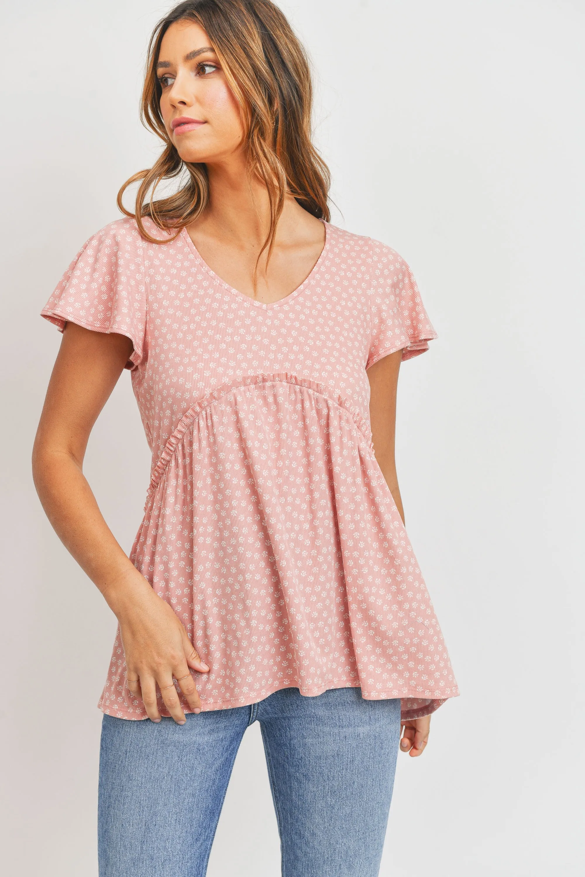 Short Sleeves Peplum Top