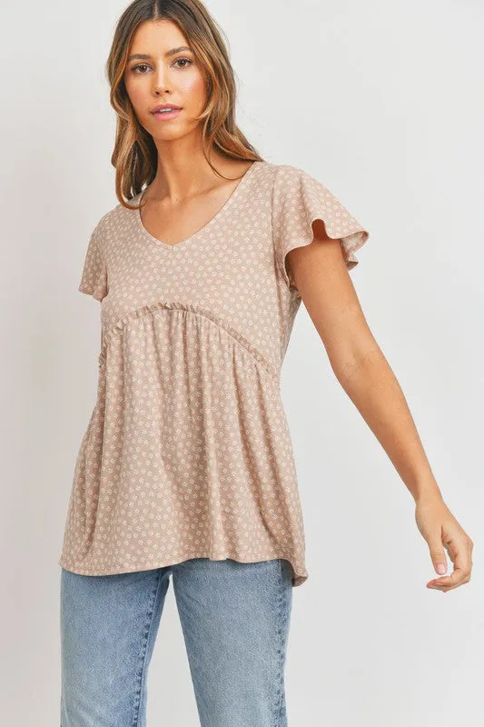 Short Sleeves Peplum Top