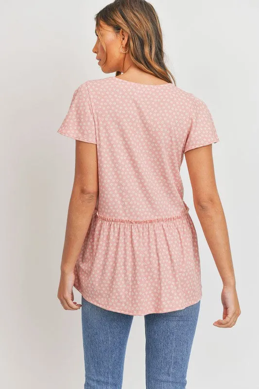 Short Sleeves Peplum Top