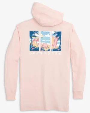 Southern Tide Women's Surfing Triptych Long Sleeve Hoodie T-Shirt - Rose Blush