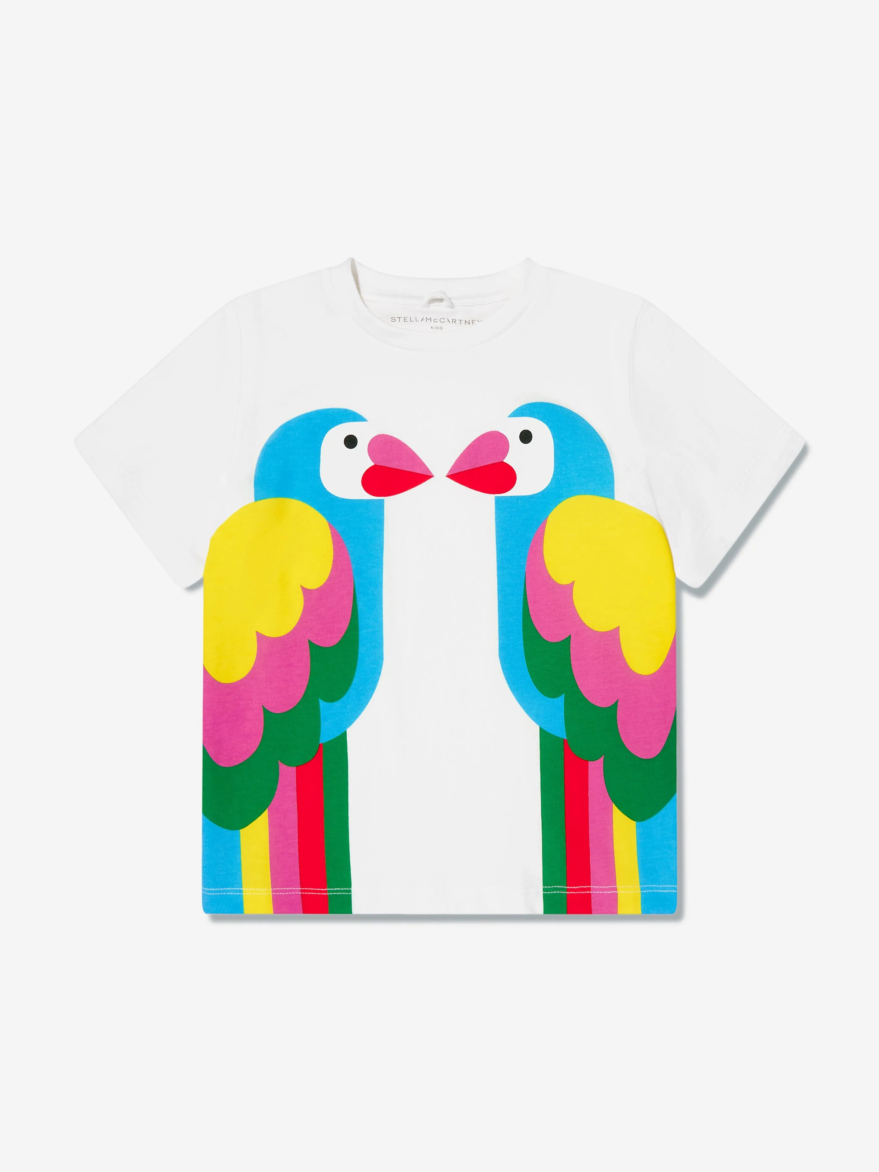 Stella McCartney Girls Parrot Print T-Shirt in Ivory