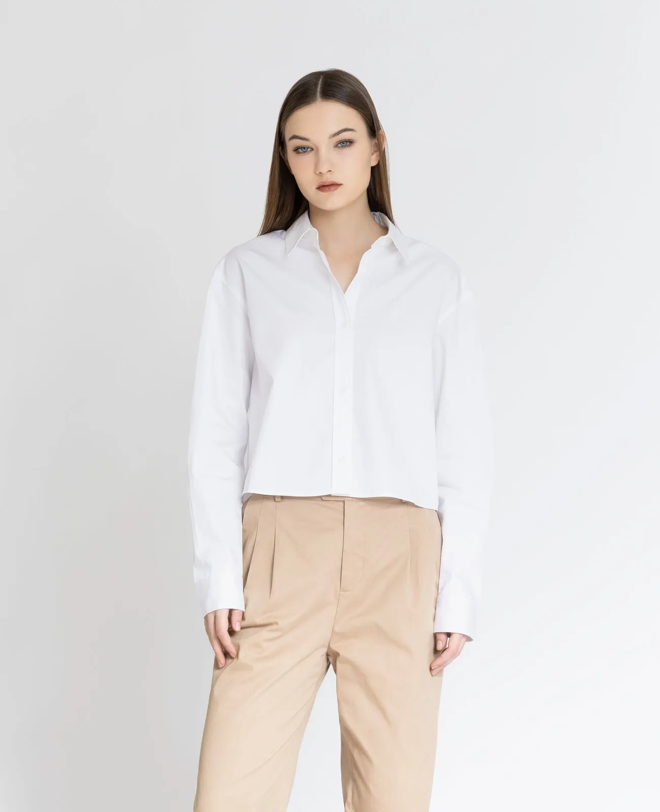 Supima Poplin Cropped Shirt