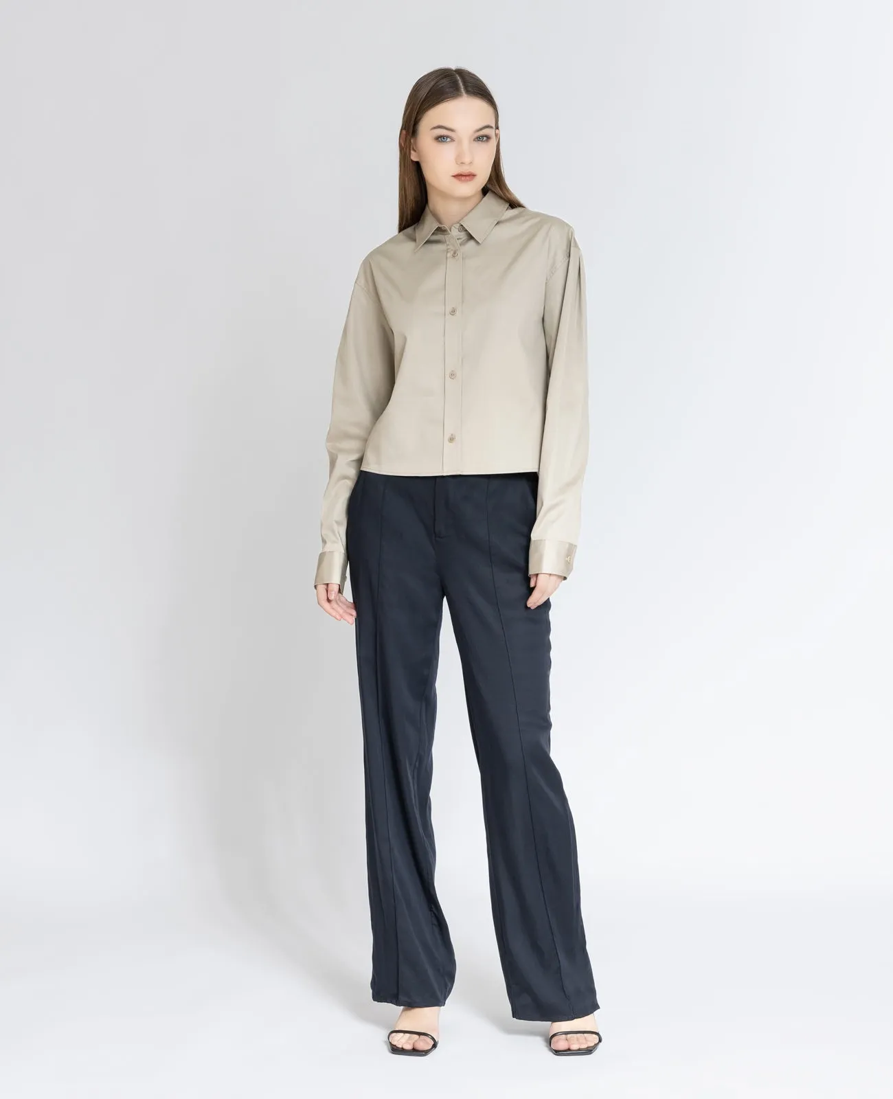 Supima Poplin Cropped Shirt