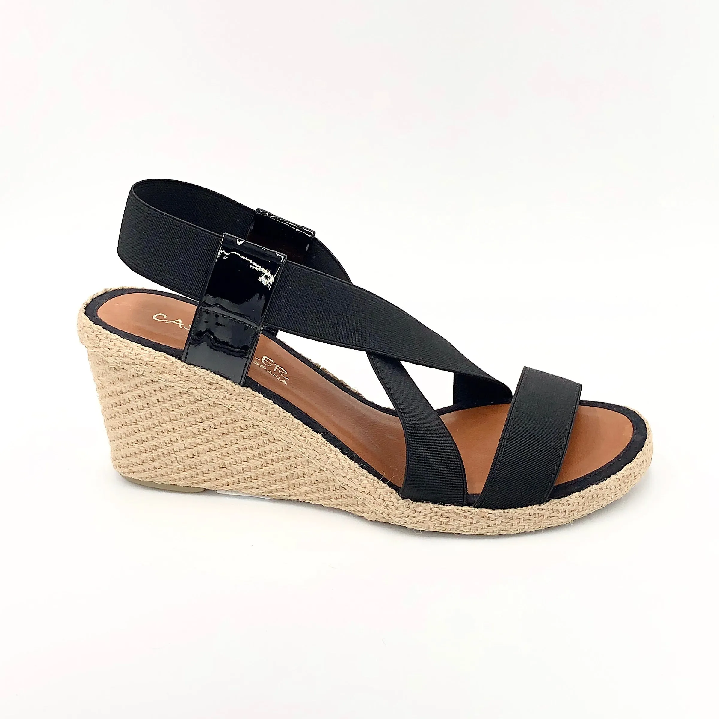 The Elastic Espadrille Sandal in Black