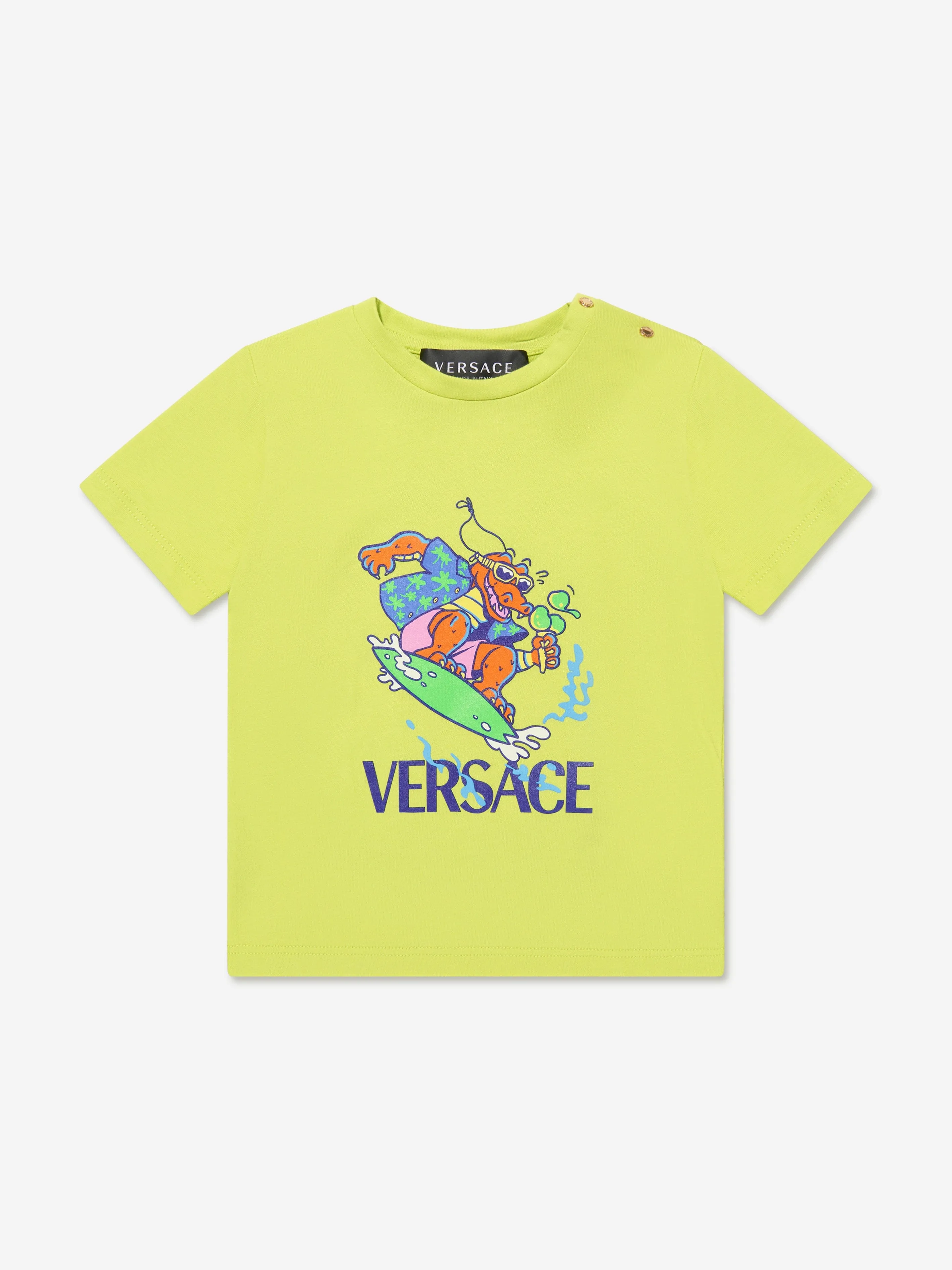 Versace Baby Boys Crocodile T-Shirt in Lime