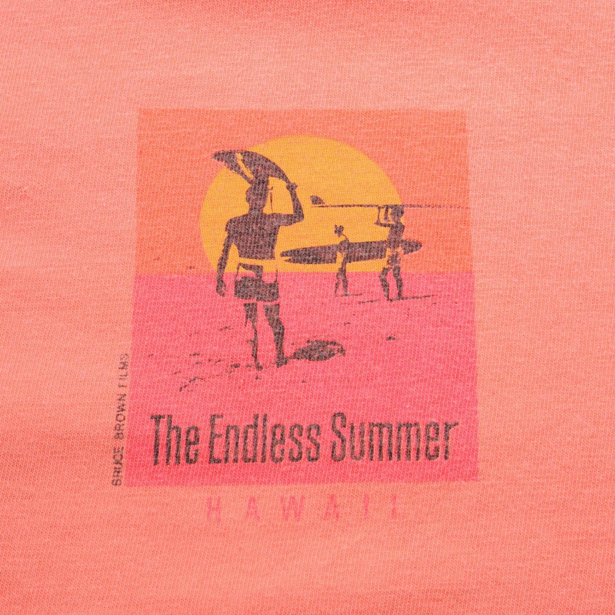 VINTAGE CRAZY SHIRT THE ENDLESS SUMMER SURF HENLEY TEE SHIRT 1980S XL MADE USA