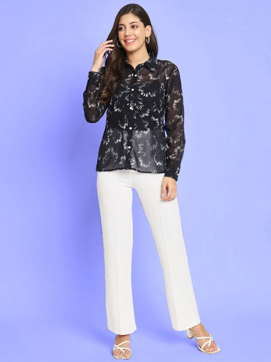 Women Classic Printed Casual Shirt