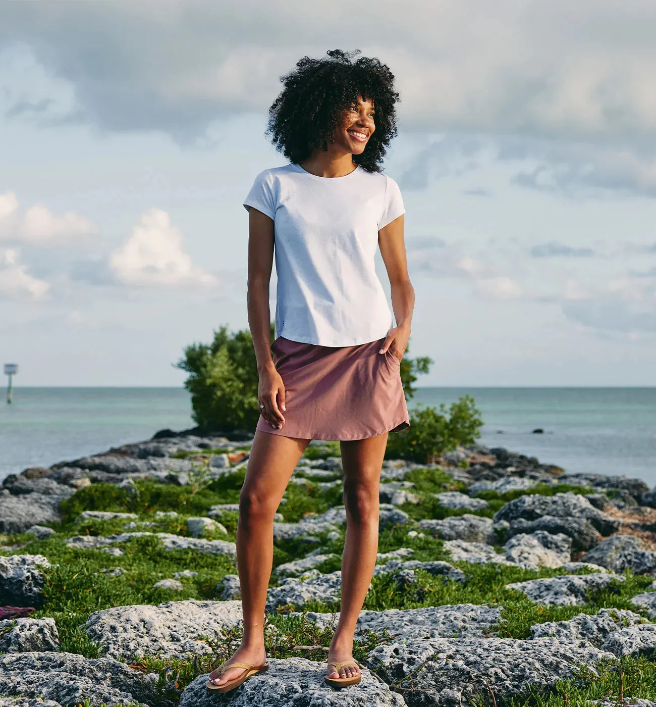 Women's Bamboo Current Tee - Heather Bright White