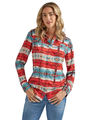 Wrangler Women's Retro Horizontal Geo Snap Shirt